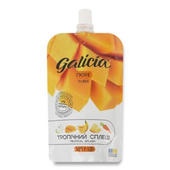 Пюре Galicia Тропічний сплеш із фруктів та овочів (100г)