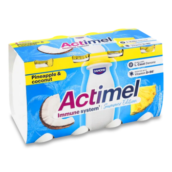 Продукт кисломолочний Actimel ананас і кокос 1,5% (8*100г)