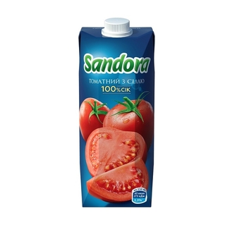 Сік 0,5 л Sandora Томатний з сіллю тeтpa-пaк 