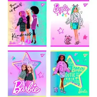 Зошит Yes! А518 лін. Barbie, мат. ВДЛ+глітер