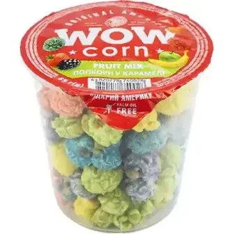 Попкорн Wow corn у карамелі зі смаками фруктів 65 г