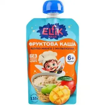 Пюре-каша Elfik Magic Яблуко-манго-мультизлак 110 г