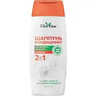 Шампунь-кондиціонер EkoLine 2в1 з олією льону та екстрактом календули 250 мл