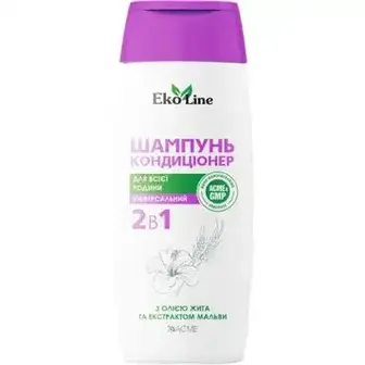 Шампунь-кондиціонер EkoLine 2в1 з олією жита та екстрактом мальви 250 мл
