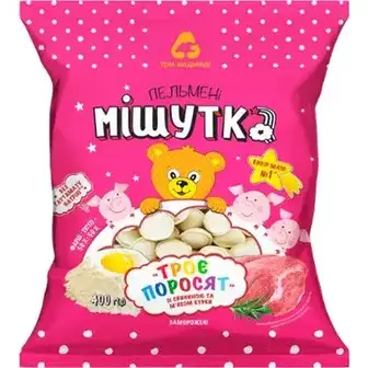 Пельмені Три ведмеді Мішутка Троє поросят зі свининою та куркою 400 г