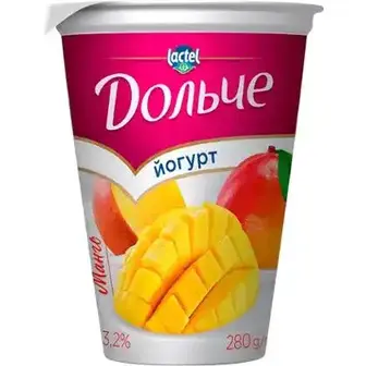 Йогурт Дольче з наповнювачем  манго 3,2% 280 г