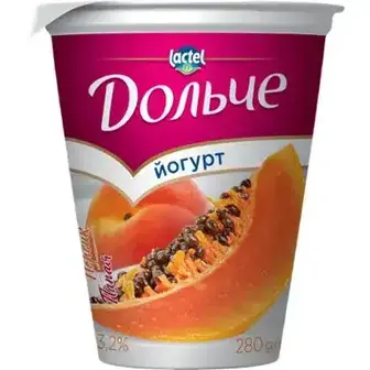 Йогурт Дольче Персик та папая 3.2% 280 г