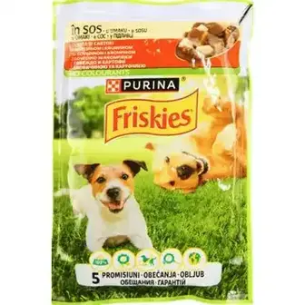 Корм для собак Friskies у підливці з яловичиною та картоплею 85 г 