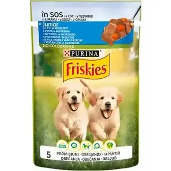 Корм для цуценят Friskies у підливці з куркою та морквою 85 г 