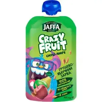 Смузі-пюре Jaffa з перетертих груш та яблук зі злаками 100 мл