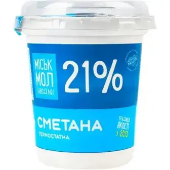 Сметана Міськмолзавод №1 21% 300 г