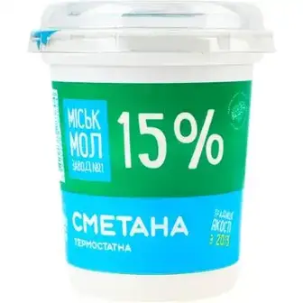 Сметана Міськмолзавод №1 15% 300 г