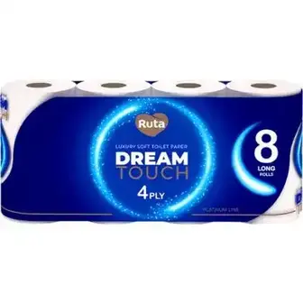 Туалетний папір Ruta Dream touch білий 4-шаровий 8 шт