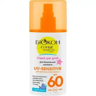 Cпрей Біокон UV-Sensetive SPF-60 для безпечної засмаги дитячий 90 мл