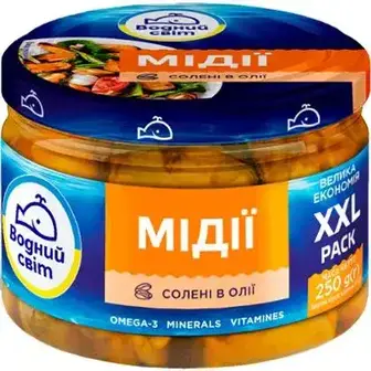 Мідії Водний Світ в олії 250 г