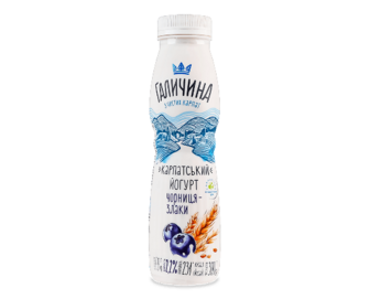 Йогурт Галичина Карпатський чорниця-злаки 2,2% (300г)