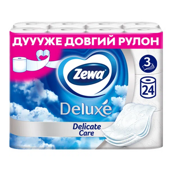 Папір туалетний Zewa Deluxe Delicate Care 3-шаровий (24шт)