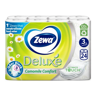 Папір туалетний Zewa Deluxe Camomile Comfort 3-шаровий (24шт)