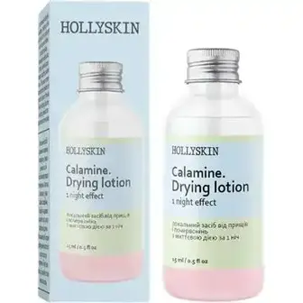 Локальний засіб Hollyskin Calamin Drying Lotion від прищів і почервонінь з миттєвою дією 15 мл