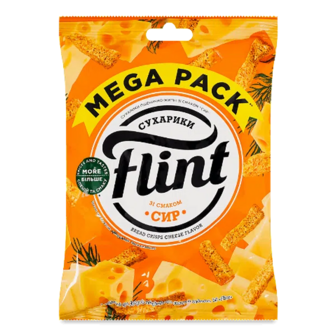 Сухарики Flint пшенично-житні зі смаком сир (100г)