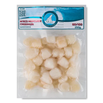 М'ясо Polar Seafood морських гребінців заморожене 80/100 (250г)
