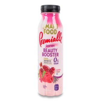 Йогурт Premialle Smart Food Малина, гранат та чіа 1,3% (290г)