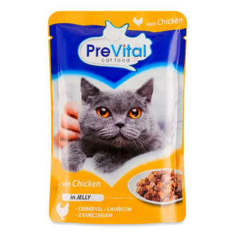 Корм для котів PreVital з куркою у желе (100г)