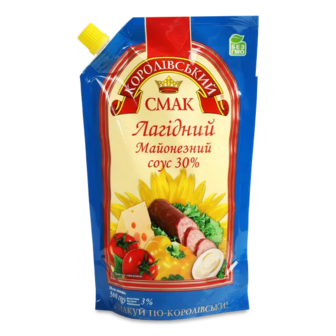 Соус майонезний «Королівський смак» «Лагідний» 30% (500г)