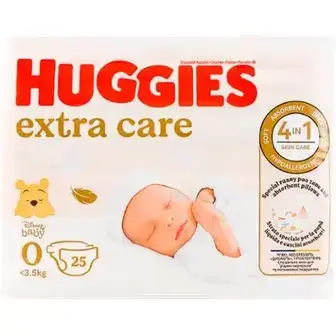 Підгузники Huggies Extra Care 0 (до 3кг) 25 шт