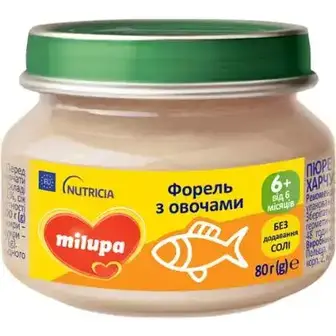 Пюре Milupa Форель з овочами 80 г