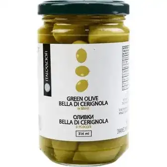 Оливки Italcarciofi зелені в розсолі 314 мл