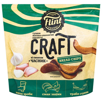 Грінки Flint Craft хвилясті зі смаком часнику 90г