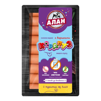 Сосиски «Алан» «Карапуз» з вершками в/ґ н/о (240г)