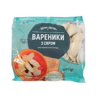 Вареники 400 г День у День з сиром кисломолочним солодкі заморожені п/ет 