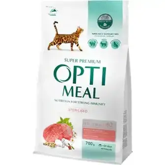 Сухий корм для стерилізованих котів Optimeal з яловичиною 700 г