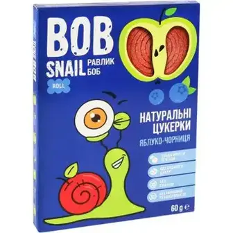 Цукерки Bob Snail натуральні Яблучно-Чорносмородинові 60 г