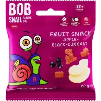 Цукерки Bob Snail натуральні Яблуко та Чорна Смородина 20 г