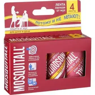 Липка стрічка від мух Mosquitall для дому та дачі 4 шт
