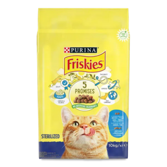 Корм для стерилізованих котів Friskies лосось, тунець та овочі (10кг)