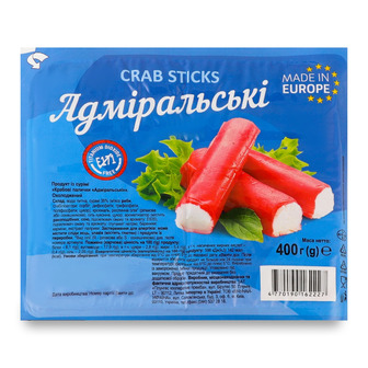 Крабові палички Адміральські охолоджені 400 г (4770190162227)