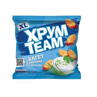 Сухарики 90 г ХрумTeam Багет зі смаком сметани і зелені м/уп 