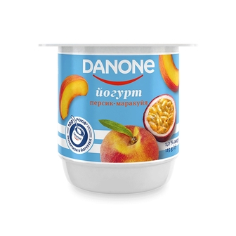 Йогурт 115 г Danone Персик-маракуйя 1,2% п/стакан 