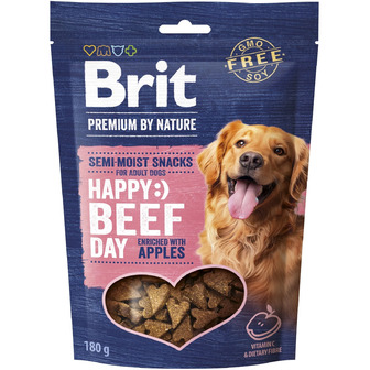 Ласощі для собак Brit Premium Semi-moist Snacks Beef with Apples, напіввологі з яловичиною і яблуками, 180 г (8595602573929)
