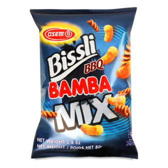 Суміш снеків Bissli&Bamba Mix пшеничних зі смаком барбекю (80г)