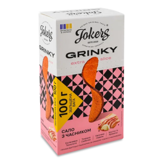 Грінки Jokers ExtraSlice житньо-пшеничні сало з часником (100г)