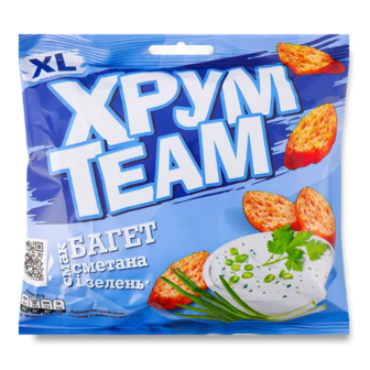 Сухарики ХрумTeam Багет Сметана і зелень (90г)