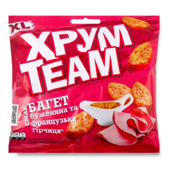 Сухарики ХрумTeam Багет Буженина та французька гірчиця (90г)