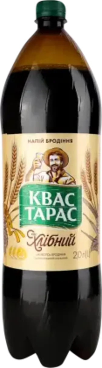 Квас Тарас Хлібний сильногазований пастеризований 2 л