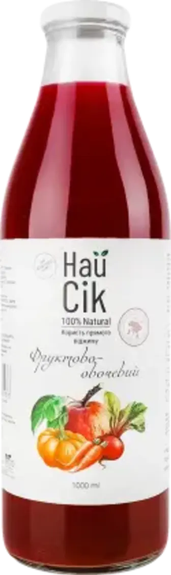 Cік Найсік яблучно-овочевий 4-х компонентний прямого віджиму, неосвітлений 1 л