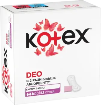 Прокладки щоденні Kotex Deo Супер ароматизовані 52 шт.